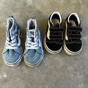 ✨Vans Bundle✨Denim High-Top - Size 5 & Black Low-Top Sneaker - Size 5.5